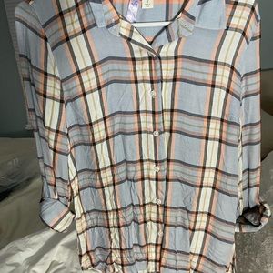 Oversized flannel button up
